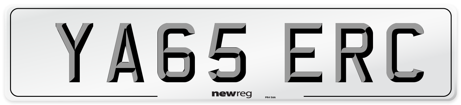 YA65 ERC Number Plate from New Reg